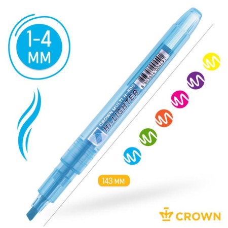 Набор маркеров текстовыделителей 6 цветов, 4.0 мм, Crown-3