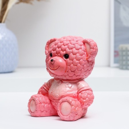 Piggy bank "Bear Plush" Pink, 11x12x15cm-2