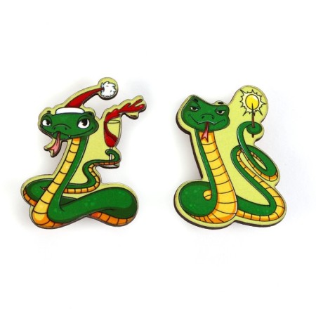 New Year's icon "New Year: two snakes" 8 x 12 cm-2