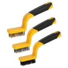 A set of brushes of metal tundra, two -component handles, large, 3 pcs.