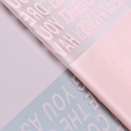 Film for flowers matte, "Parapical letter", 58x58cm, pink-1