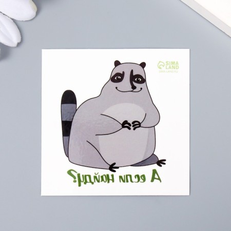 Tattoo on the body color "raccoon - and if I find?" 6x6 cm-1