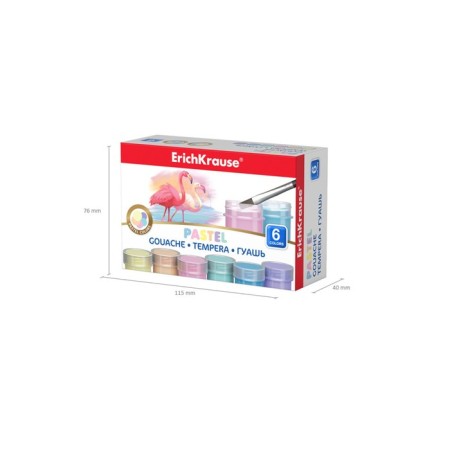Gouache 6 colors x 20 ml, Erichkrause Pastel, pastel palette-5