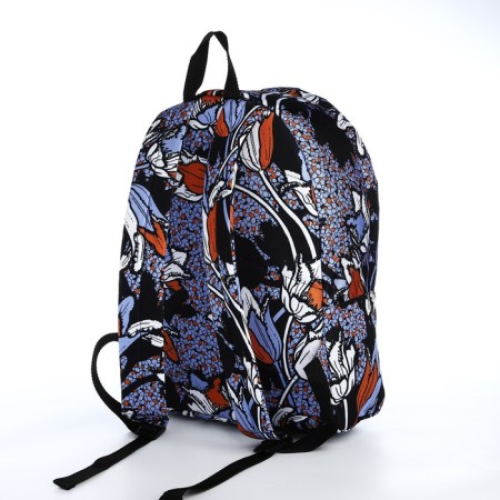 Backpack from textiles on lightning, Erich Krause, 1 pocket, blue color-1