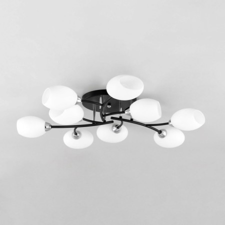 Ceiling chandelier Citilux "Florida" CL148195, 92x92x14.5 cm, 9x60W, E14, Black Color Black-9