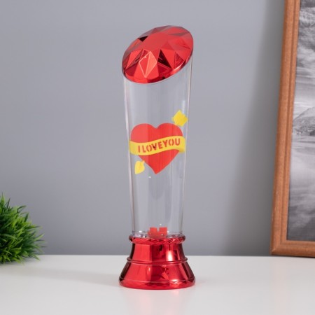 Lava LABE "Heart" LED 3HAAA, USB red 6.5x6.5x23.7cm