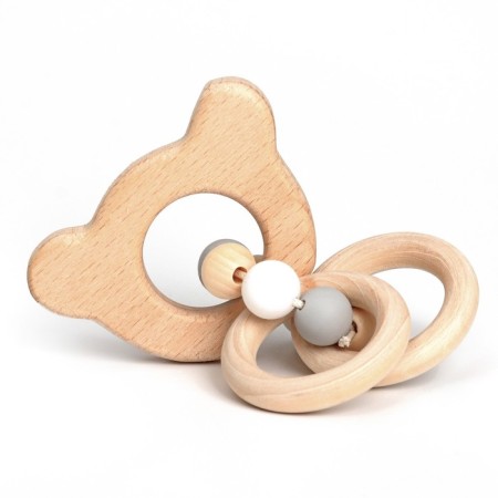 A wooden erupter for teeth "Bear", with silicone elements, crumb I-9