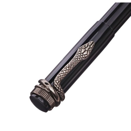 Gift Ballpoint Handle in the leatherette case rotary reptile Black-3