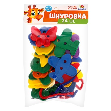 Lacing "Funny figures" under the valve, 24 pcs., According to Montessori Methods-8