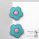 Earrings plastic "flowers", pink-green color