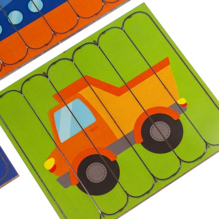 Puzzle. Collect 6 pictures "Transport", bilateral sticks-4