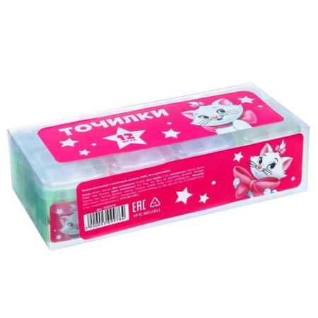 Plastic sharpener with container, double, mix, cats aristocrats-2