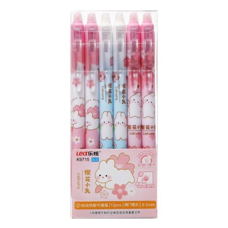 Gel pen with erased ink, blue rod, mix-3
