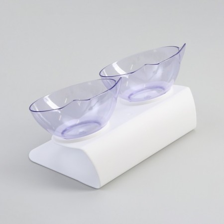 Plastic bowls on a white stand 27.5 x 14 x 15 cm transparent-3