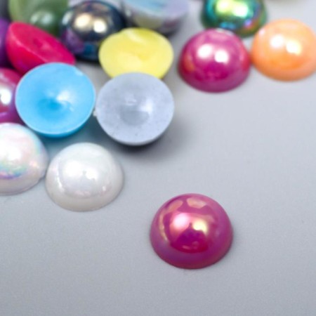 Decor for creativity Plastic "Half -Pester -Mesh Color mother pearl" set of 100 pcs 1x1x0.4 cm mix-1