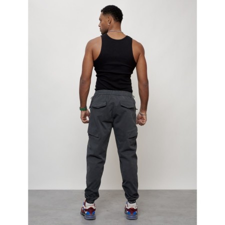 Cargo jeans men, size 56, dark gray color-3