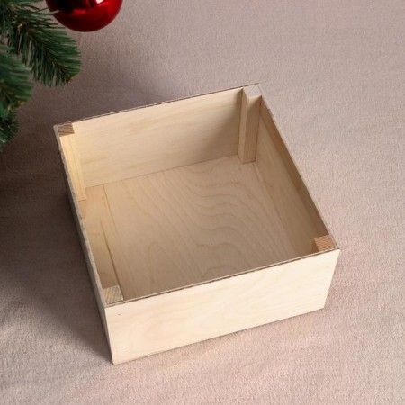 Gift box with a hide cover "Happy New Year, cones", 20x20x10 cm, print-2