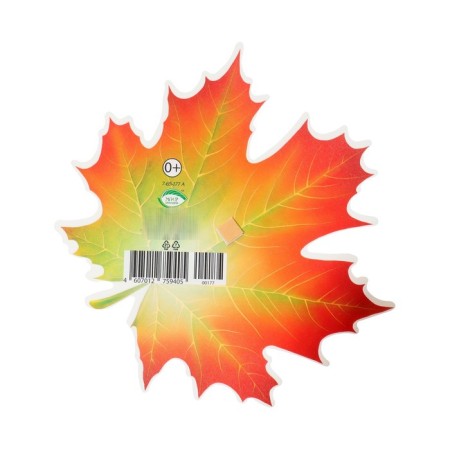 Decoration on the adhesive tape "Maple leaf" Red, green, 18x18 cm-1