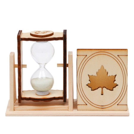 Sanding clock "Maple leaf", souvenir, with a pencil, 10 x 13.5 cm, white-2