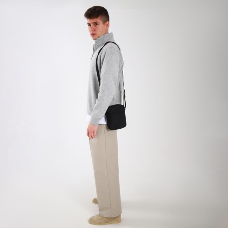 Men's bag over the shoulder, textura, textiles, black color-7
