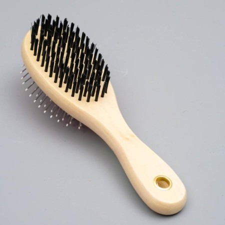 Bilateral brushes with a wooden handle, 7 x 21 cm-2