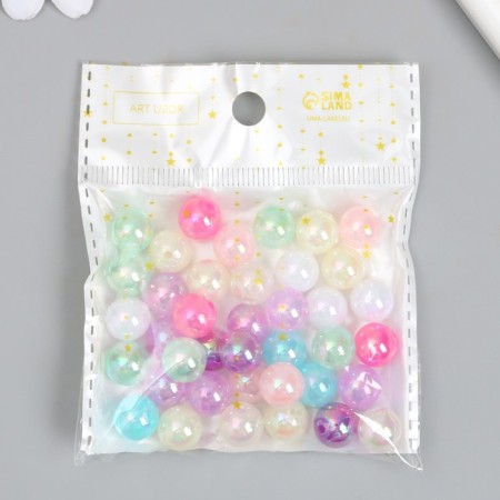 Beads for creativity Plastic "Pearlian ball. Tender assorted" Nr 20 g d = 1 cm-3