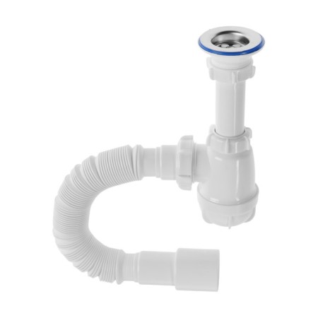 Siphon for the Aquant shell, 1 1/4 "x 40 mm, with metal. Grid d = 64 mm, with corrugation 40x40/50 mm