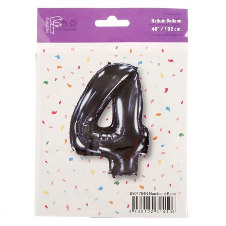 Foil ball 40 “number 4”, black, Black-1