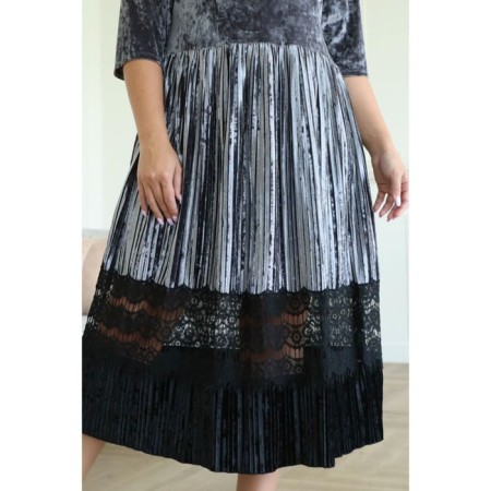 Women's dress, size 62, gray color-6