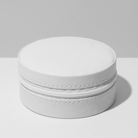 Organizer for storage of jewelry "Casket Portable Circle", 9.8 × 9.8 × 4.5 cm, white color-4