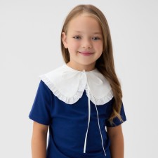 Children's Kaftan collar with ruffles, white