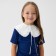 Children's Kaftan collar with ruffles, white