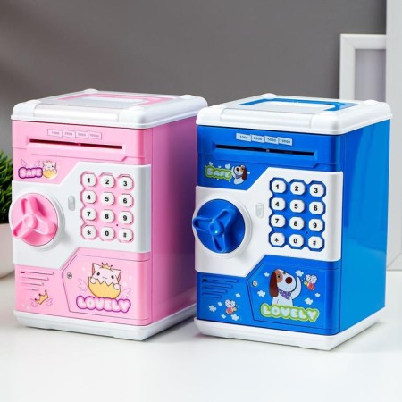 Piggy bank Plastic for coins and bills "Safe - animals" 3AA MIX 19x12.5x13 cm-7