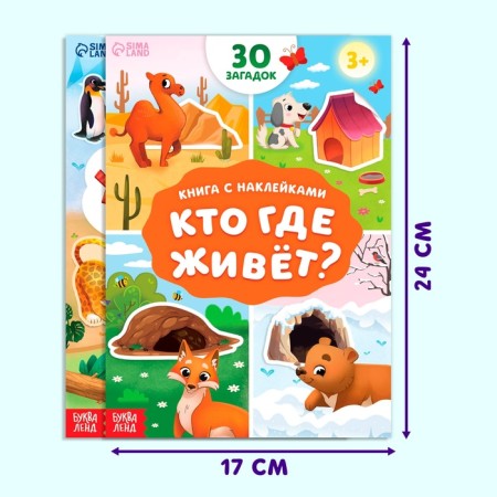 A set of books with a tour stickers, 2 pcs., 60 stickers, 3+-1