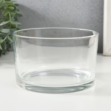 Glass of Glass for 1 candle "Round" transparent 12.7x12.7x7.8 cm-1