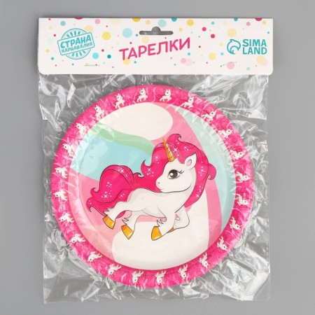 Paper plate "Unicorn", 6 pcs.-3