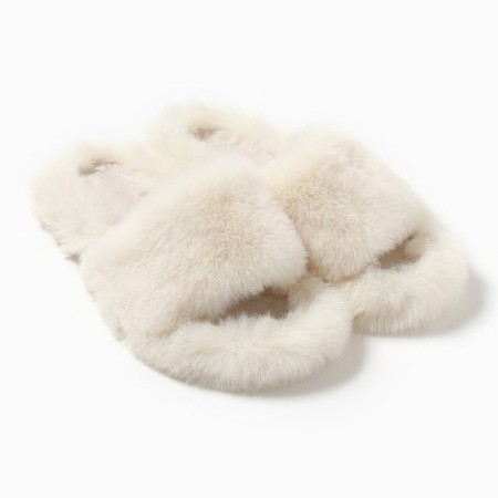 Women's slippers with an open nose, size 37, milk-3