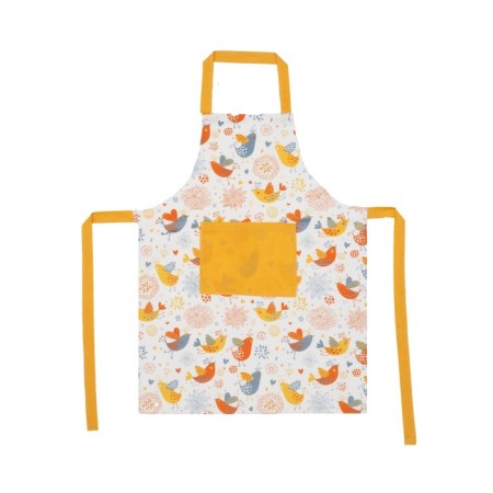 Female apron Birds, size 60x80 cm, orange color-1