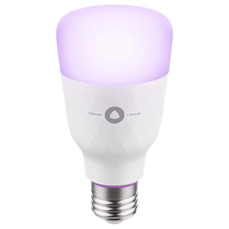 Smart Yandex lamp, works with Alice, LED, color, 8W, 900 lm, E27, 220V-2