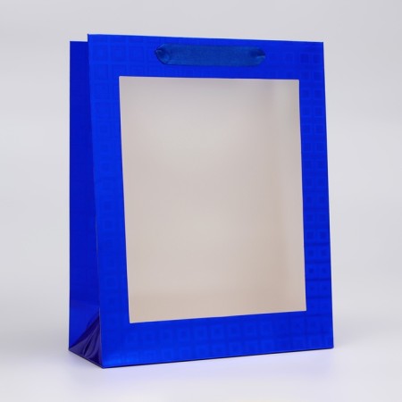 Package Hologography with a window, “blue”, m 32 × 25.5 × 11 cm set 1 pc.