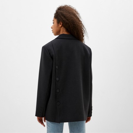 Women's jacket with buttons on the back MIST, R.XS-S, black-3