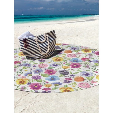 Pareo and beach rug "colors of flowers", d = 150 cm-2