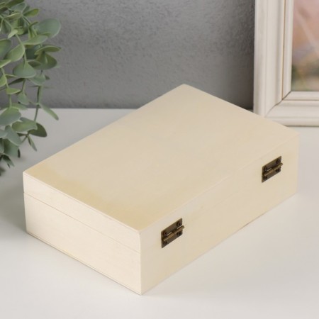 Casket Wood for painting with divisions "rectangular" castle castle 19.5x13x6 cm-3