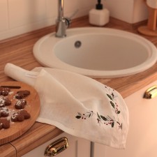 Embroidery with embroidery SL Home New Year 30x40sm-1 pcs, linen 100%, 185 g/m2