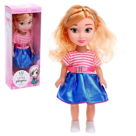 Classic "World" doll in a dress, blue color