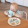 Pilot nursery with soft nose, 270 ml., With handles, color light blue, MIX drawing
