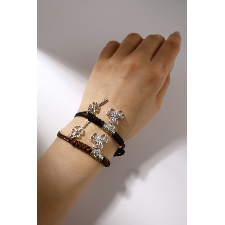 Bracelets "Demetrons" Flower, black-brown color, l = 12.5 cm-5
