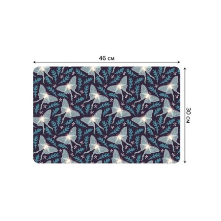 A set of napkins for setting the table "Moths in the night", rectangular, rounded edges, size 30x46 cm, 4 pcs-2