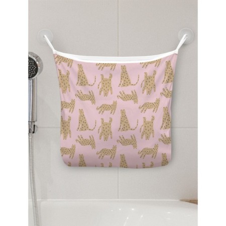Organizer in a bath on suction cups "Funny leopards", for storing toys and trifles, size 33x39 cm