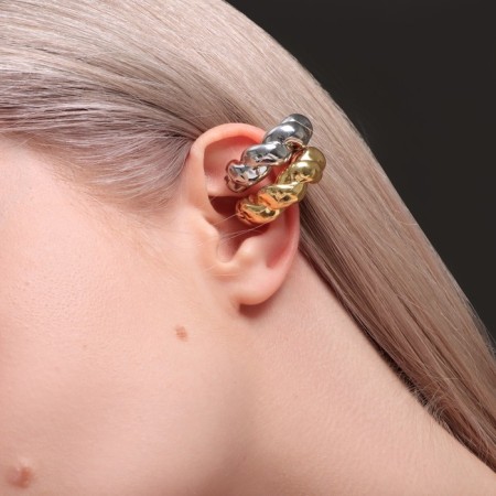 Earrings "Kaffa" set 2 pcs, intertwined vibration, color with silver-gold-2